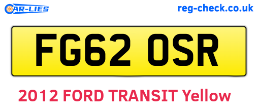 FG62OSR are the vehicle registration plates.