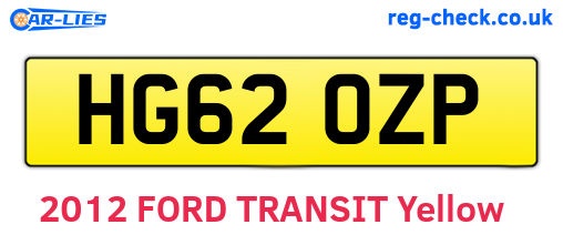 HG62OZP are the vehicle registration plates.