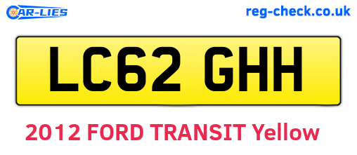 LC62GHH are the vehicle registration plates.