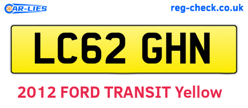 LC62GHN are the vehicle registration plates.