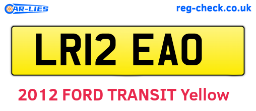 LR12EAO are the vehicle registration plates.
