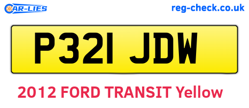 P321JDW are the vehicle registration plates.