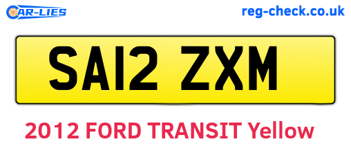 SA12ZXM are the vehicle registration plates.