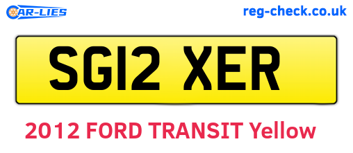 SG12XER are the vehicle registration plates.