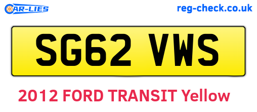 SG62VWS are the vehicle registration plates.