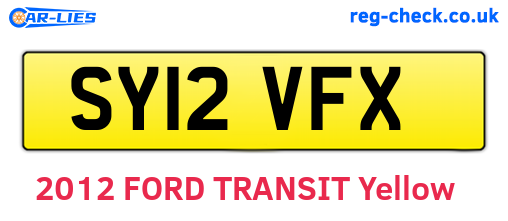 SY12VFX are the vehicle registration plates.