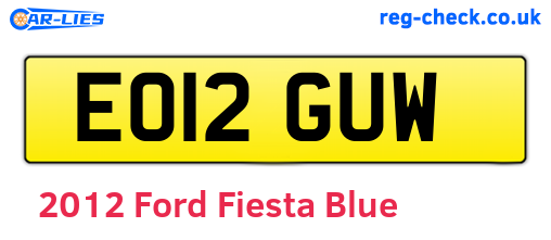Blue 2012 Ford Fiesta (EO12GUW)