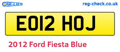 Blue 2012 Ford Fiesta (EO12HOJ)