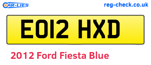 Blue 2012 Ford Fiesta (EO12HXD)
