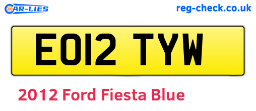 Blue 2012 Ford Fiesta (EO12TYW)
