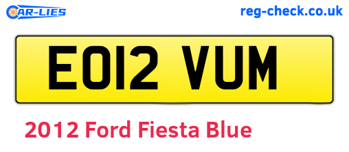 Blue 2012 Ford Fiesta (EO12VUM)