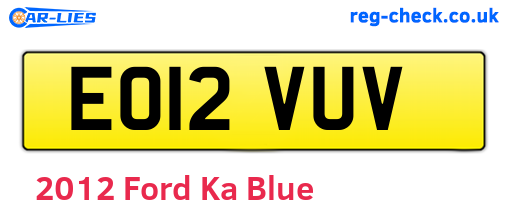 Blue 2012 Ford Ka (EO12VUV)