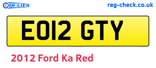 Red 2012 Ford Ka (EO12GTY)