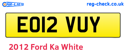White 2012 Ford Ka (EO12VUY)