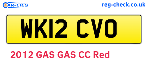 WK12CVO are the vehicle registration plates.