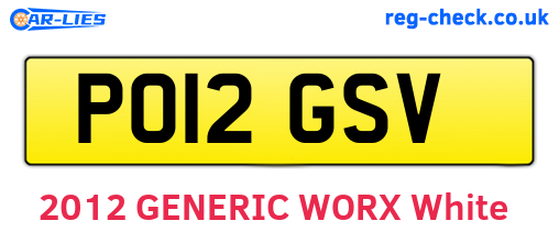 PO12GSV are the vehicle registration plates.
