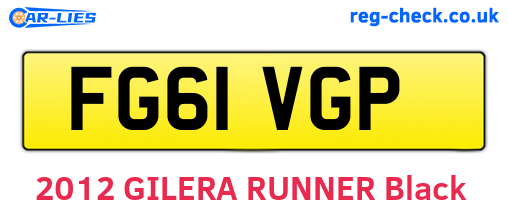 FG61VGP are the vehicle registration plates.