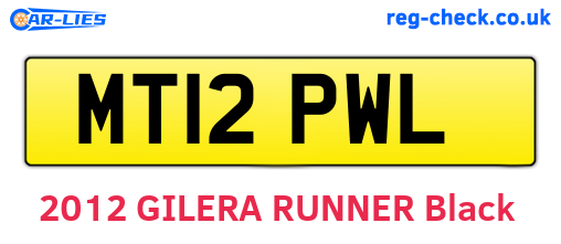 MT12PWL are the vehicle registration plates.