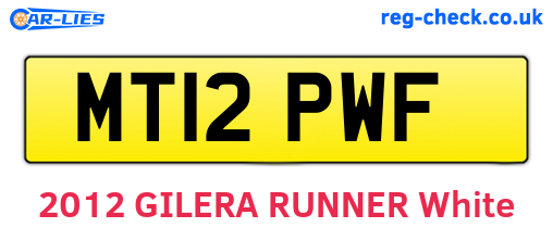 MT12PWF are the vehicle registration plates.