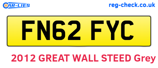 FN62FYC are the vehicle registration plates.