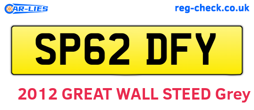 SP62DFY are the vehicle registration plates.