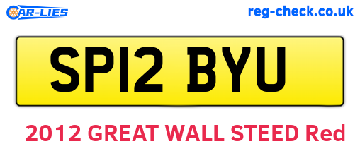SP12BYU are the vehicle registration plates.