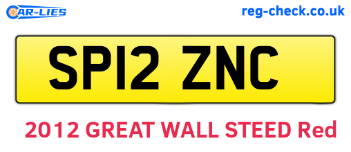 SP12ZNC are the vehicle registration plates.