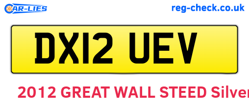 DX12UEV are the vehicle registration plates.