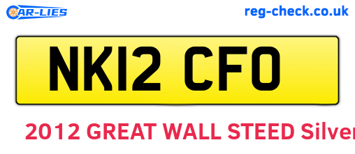 NK12CFO are the vehicle registration plates.