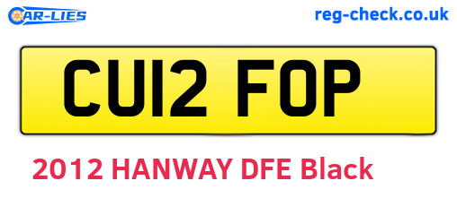 CU12FOP are the vehicle registration plates.