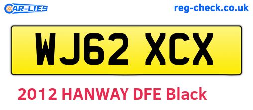 WJ62XCX are the vehicle registration plates.