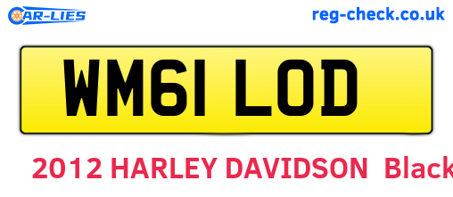 WM61LOD are the vehicle registration plates.