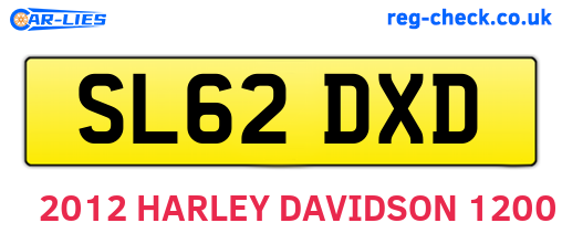 SL62DXD are the vehicle registration plates.