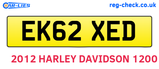 EK62XED are the vehicle registration plates.