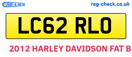 LC62RLO are the vehicle registration plates.