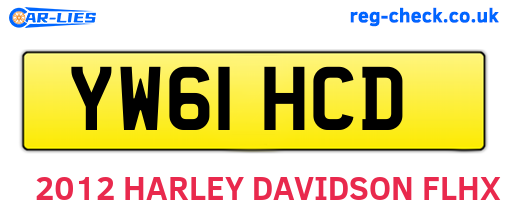 YW61HCD are the vehicle registration plates.