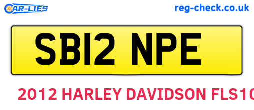 SB12NPE are the vehicle registration plates.