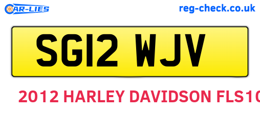SG12WJV are the vehicle registration plates.