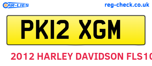 PK12XGM are the vehicle registration plates.