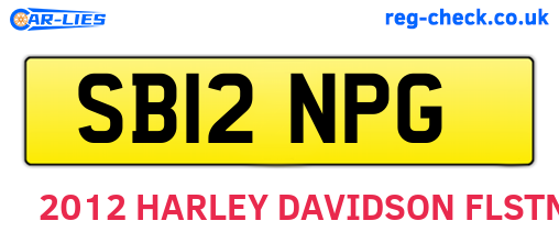 SB12NPG are the vehicle registration plates.
