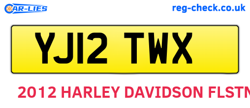 YJ12TWX are the vehicle registration plates.