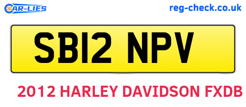 SB12NPV are the vehicle registration plates.
