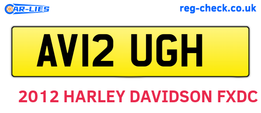 AV12UGH are the vehicle registration plates.
