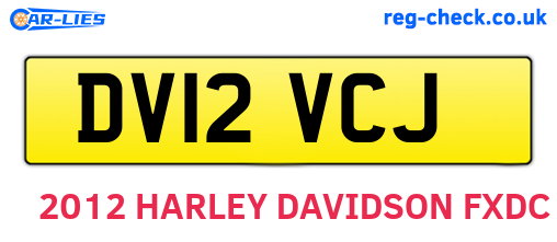DV12VCJ are the vehicle registration plates.
