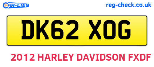DK62XOG are the vehicle registration plates.