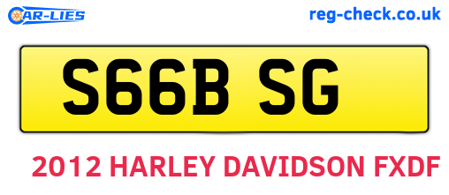 S66BSG are the vehicle registration plates.
