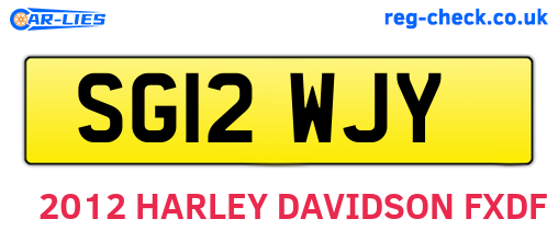 SG12WJY are the vehicle registration plates.