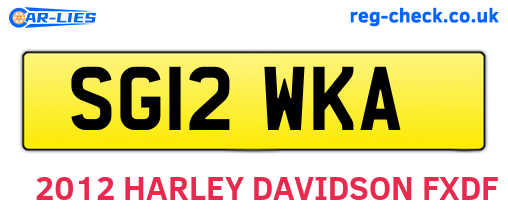 SG12WKA are the vehicle registration plates.