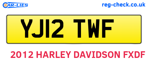 YJ12TWF are the vehicle registration plates.