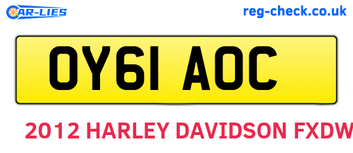 OY61AOC are the vehicle registration plates.
